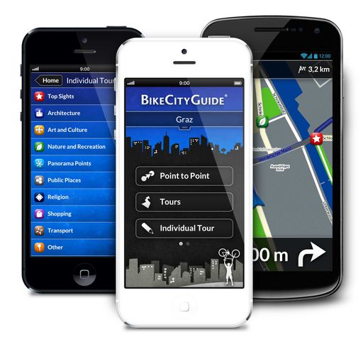 Vorschau Bild von In Verbindung mit Finn und der BikeCityGuide-App
wird das Handy zum Fahrrad-Navi.