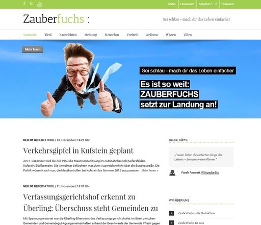  Tiroler Journalisten haben ein Medium der
nächsten Generation gegründet: ausschließlich online, unabhängig von
großen Medienkonzernen, Investoren, mit vielen frischen Ideen und
Engagement.
