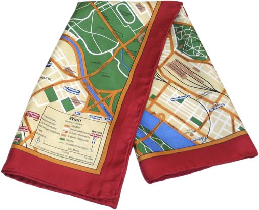  Ein Wien Stadtplan als edles Seidentuch