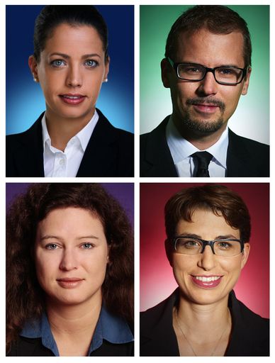  Im Bild von links oben im Uhrzeigersinn: Petra
Heindl, Wolfram Schachinger, Marie-Agnes Arlt, Martina Gatterer