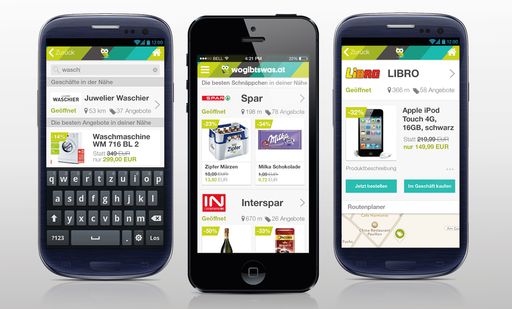  Die wogibtswas.at App ist ab sofort für iOS
verfügbar und ab 20. Dezember 2013 auch für Android-User erhältlich.
Hol sie dir unter wogibtswas.at/mobil.