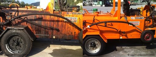 Vorschau Bild von Straßenbaumaschinenreinigung: vorher - nachher