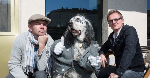 Herr Tischbein und Pansky mit Hund Pascal