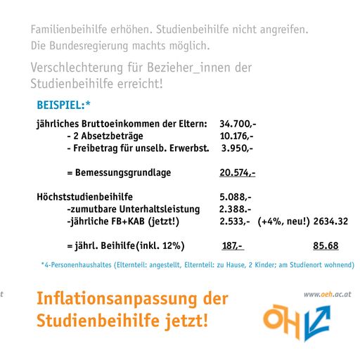 Verschlechterung der Situation von Bezieher_innen
der Studienbeihilfe
