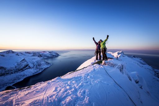 Die vierfache Weltmeisterin im Eisklettern Ines
Papert in Norwegen.