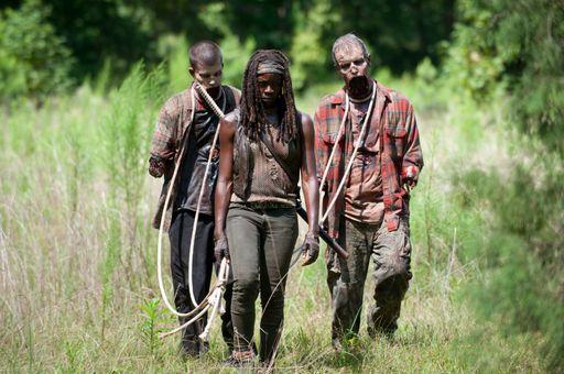 "The Walking Dead" auf Fox fährt Rekordquote ein:
Walker und Michonne (Danai Gurira) in "The Walking Dead", 4.
Staffel, Episode 9. Photo