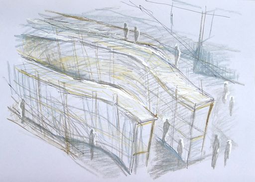  Tadashi Kawamata, Architektur-Skizze für das MAK,
2013