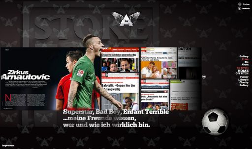  Marko Arnautovic zeigt sich auf seiner neuen
Website www.markoarnautovic.com wie er wirklich ist - ein
Ausnahmekicker, der weiß, was er will.