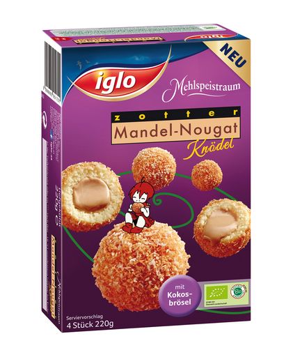 Vorschau Bild von Ab sofort neu im Tiefkühlregal: Iglo zotter
Mandel-Nougat Knödel.