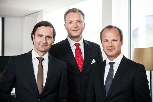 Vorstand der Styria Media Group AG, v.l.: Dr. Klaus
Schweighofer, Dkfm. Malte von Trotha, Mag. Markus Mair