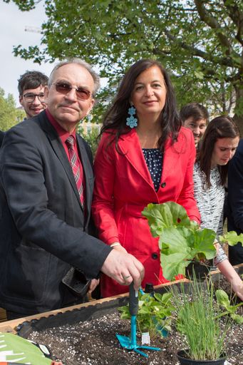  Mit dem Einpflanzen der ersten Bio-Setzlinge durch
Wiens Umweltstadträtin Ulli Sima und Wiedens Bezirksvorsteher
Leopold Plasch wurde der "Karls Garten" am Wiener Karlsplatz
offiziell eröffnet.