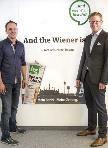 v.l.n.r.: bz-Marketingleiter Florian Ritzer und
Geschäftsführer Maximilian Schulyok