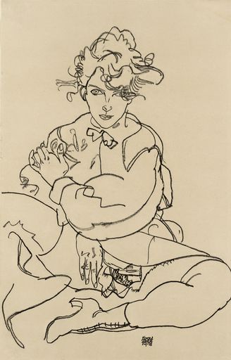  Egon Schiele (1890-1918), Sitzendes Mädchen mit
gespreizten Schenkeln, 1918, Leopold Museum, Wien, Inv. 2341