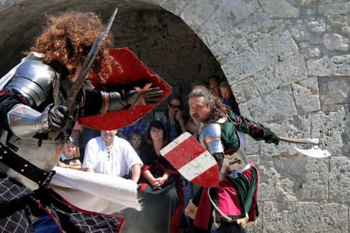  Wie jedes Jahr an Pfingsten die Tore der
imposanten Festung Kufstein für das mittlerweile legendäre
Ritter-Fest geöffnet. Die bereits sechste Auflage des
Mittelalter-Spektakels geht vom 6. bis 9. Juni 2014 in Szene und
verspricht einmal mehr ein vielfältiges und spannendes Programm,
dieses Jahr mit einem Festival-Freitag (u.a. FAUN) und großem
Festumzug durch die Innenstadt.