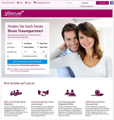 Love.at: Österreichs beliebteste
Online-Partnersuche mit neuem Design und zusätzlichen Features