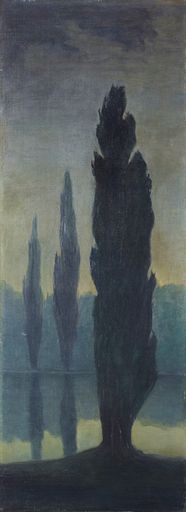 Vorschau Bild von Wilhelm List (1864-1918), Pappeln am Ufer, um 1905,
Öl auf Leinwand,Privatbesitz