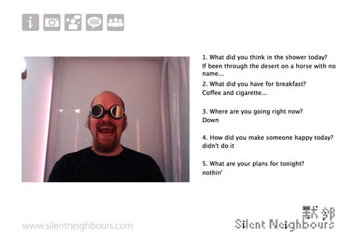 Vorschau Bild von Silent Neighbours eine internationale
Fotoinstallation von Nica Junker, nun in der Galerie LIK in Wie