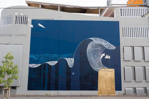  Mural an der Außenfassade Park + Ride Siebenhirten