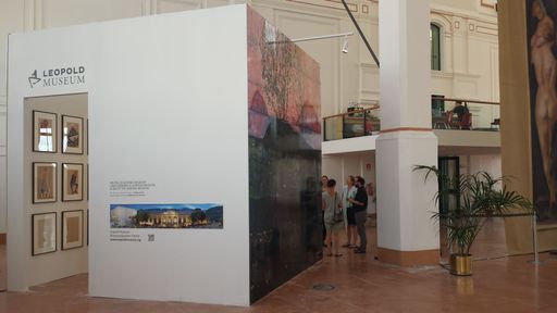  "Salotto.Vienna" - "Schiele-Kubus" in
Ausstellungshalle