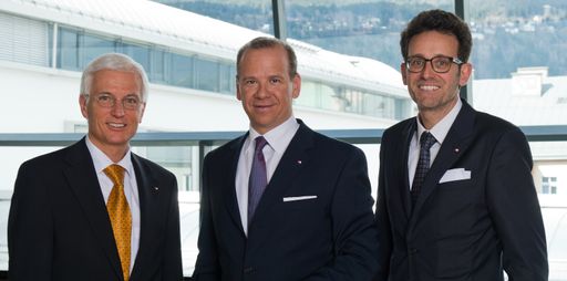 Der BTV Vorstand Matthias Moncher, Peter Gaugg und
Gerhard Burtscher (v. l.) freuen sich über das solide
Halbjahresergebnis.