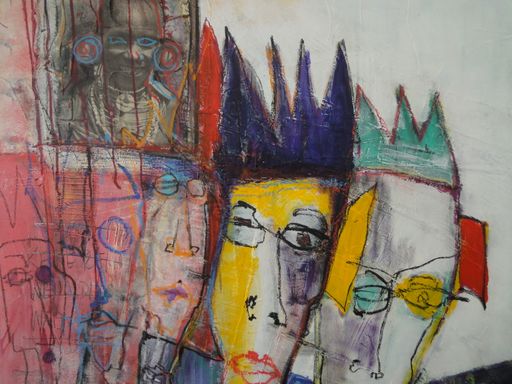 Vorschau Bild von Wilhelm Krumböck, Head-to-Head 3, 2014,
Acryl/Leinwand, 100x100 cm