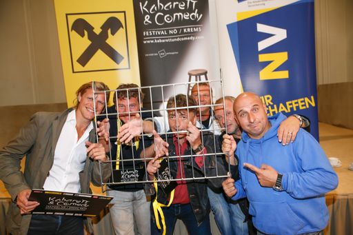  (v.l.n.r.): Gery Seidl, Peter Moizi, Günter
Mokesch, Fredi Jirkal, Reinhard Nowak und Christoph Fälbl lieferten
den Startschuss zum diesjährigen Kabarett & Comedy Festival.