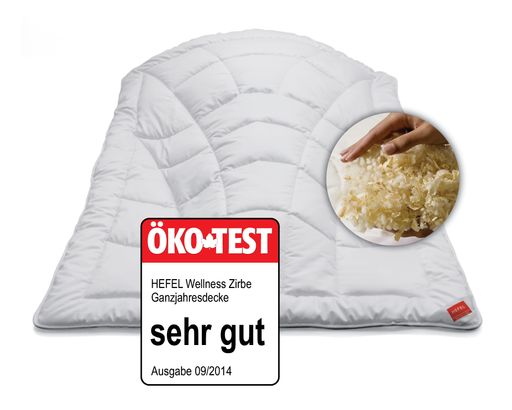 HEFEL Ganzjahresdecke Wellnes Zirbe mit Öko-Test Zertifikat "sehr
gut" ausgezeichnet