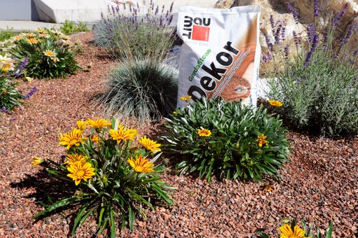 Vorschau Bild von Baumit GardaStone vereint eine Vielzahl an Eigenschaften: es ist
frostsicher und wirkt temperaturausgleichend, ist trittfest,
speichert Wasser, Nährstoffe und Wärme, bietet somit einen
natürlichen Schutz und ist optimal pflanzenverträglich. GardaStone
verrottet nicht, verdichtet nicht, weist eine gute Drainwirkung auf,
verfügt über eine ansprechende Optik und ist vielfältig einsetzbar.