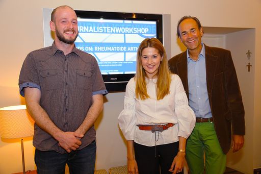 http://www.apa-fotoservice.at/galerie/5976 Im Bild
v.l.n.r.: Baruch Wolski , Dr. Anna Vavrowsky, MSc / Managing
Partner, Academy for Value in Health GmbH, Ludwig Erlacher /
Vorstand der 2. Med. Abteilung mit Rheumatologie, Osteologie und
Akutgeriatrie am SMZ-Süd, Kaiser-Franz-Josef-Spital