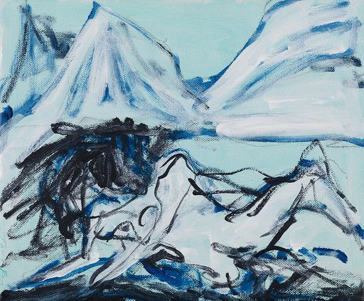 Vorschau Bild von Ausstellung "Tracey Emin - Egon Schiele. Where I
Want to Go" im Leopold Museum: Tracey Emin (geb. 1963), Dolde Grande
1, 2013, Acryl auf Leinwand, 25,4 x 30,5 cm