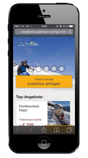 Top Konvertierung mit den neuen mobilen
Landingpages von Tiscover.