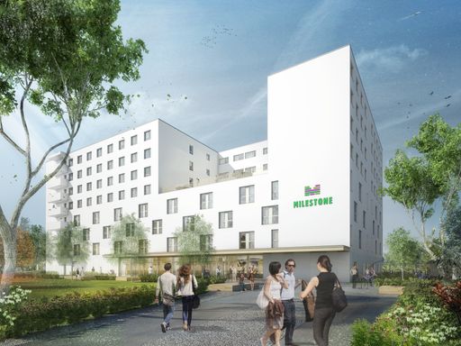  MILESTONE Studenten Apartments ab Oktober 2015
erstmals auch in Graz. Architekten: Gangoly & Kristiner