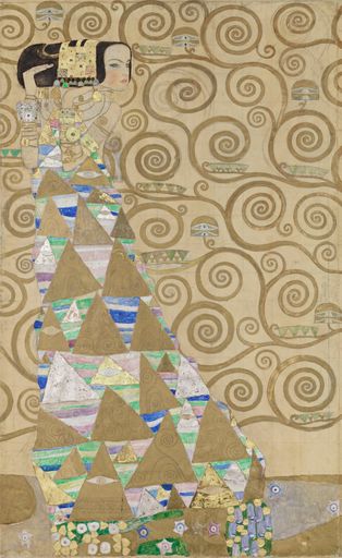 Gustav Klimt (1862-1918), Entwurfszeichnung für den
Mosaikfries im Speisezimmer des Palais Stoclet, "Erwartung",
1910/11, MAK-Schausammlung Wien 1900