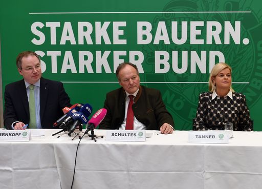 Vorschau Bild von Landesrat Stephan Pernkopf, Bauernbundobmann
Hermann Schultes und Direktorin Klaudia Tanner bei der
Pressekonferenz.
