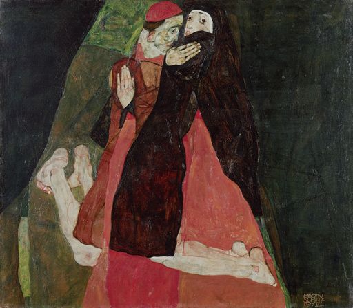 Vorschau Bild von .Egon Schiele (1890-1918), Liebkosung (Kardinal und
Nonne), 1912, Öl auf Leinwand, 70 x 80,5 cm, Leopold Museum, Wien,
Inv. 455