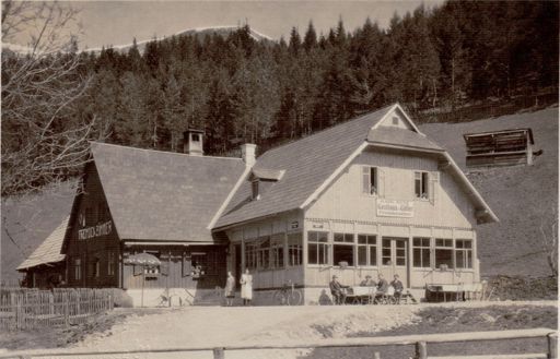 Gasthaus "Zum Göller" an seinem Originalstandort am Lahnsattel.