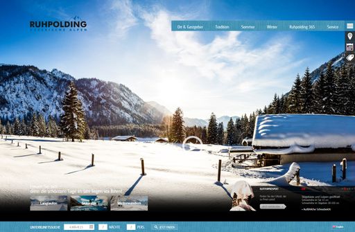 Screen der neuen Ruhpolding Webseite