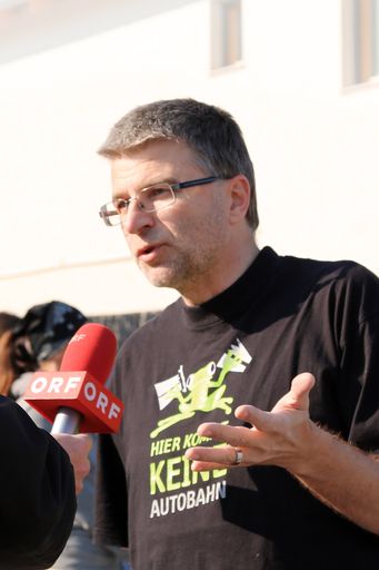 Alfred Benda beim Interview mit Wien heute zum Thema Lobautunnel