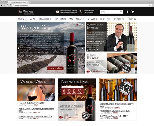 Vorschau Bild von Screenshot Startseite finewineshop.com