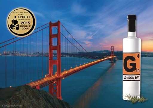 Vorschau Bild von Gin+-London Dry vor der Kulisse von San Francisco
mit der Doppel Gold Medaille