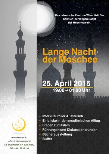  Plakat zur Veranstaltung "Lange Nacht der Moschee"