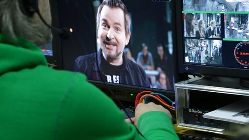 Jury-Vorsitzender André Lampe bei den „TM
Wissen“-Dreharbeiten