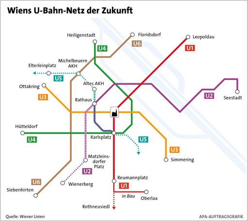 Vorschau Bild von Grafik "Wiens U-Bahn-Netz der Zukunft"
