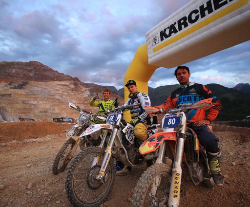 Vorschau Bild von Kärcher Rocket Ride Podium 2015 (von links): Brad Williams (UK),
Sieger Ossi Reisinger (AUT), Jimmy Verburgh (BEL)