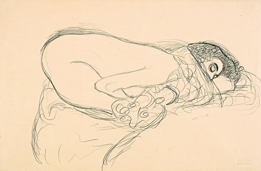 Vorschau Bild von Gustav Klimt (1862-1918), Weiblicher Halbakt nach
rechts in kniend-kauernder Stellung. Studie zu »Leda«, 1913/14,
Bleistift auf Japanpapier, 37 x 56 cm, Leopold Museum, Wien, Inv.
1375