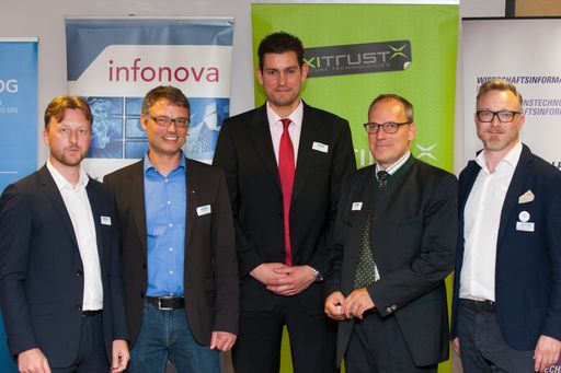  Im Bild v.l.n.r.: Helmut Aschbacher (XiTrust),
Stefan Grünwald (FH CAMPUS 02), Willibald Erhart (Saubermacher),
Jens Poggenburg (AVL), Christian Adelsberger (Parkbob)