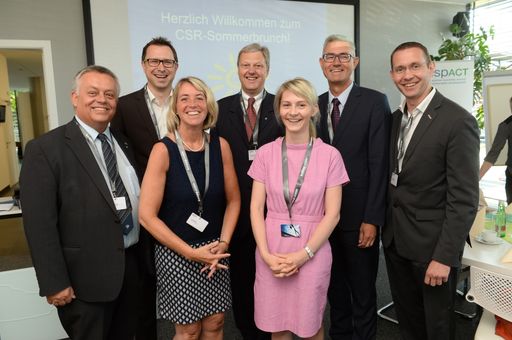 CSR-Sommerbrunch Hart bei Graz, Steiermark Die Personen v.l.n.r.:
Wilhelm Himmel, Christian Grabner, Iris Strasser, Nikolaus Juhász,
Lisa Weber, Peter Giffinger, Stefan Helmreich
