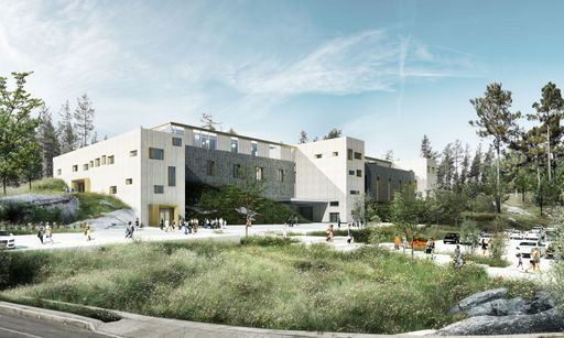  Futuristische Außenansicht des gesamten
Planungsobjekts mit 10.500 m².