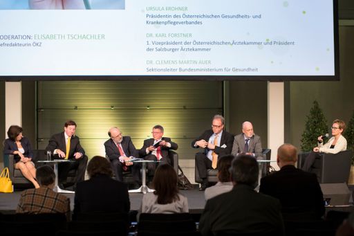 Vorschau Bild von Podium des Zukunftsforums "Standortfaktor
Gesundheit" auf der Kommunalmesse 2015 in Wien