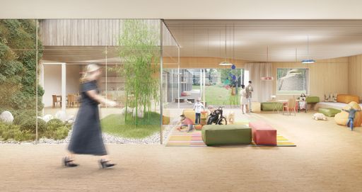 Vorschau Bild von Rendering Innenansicht: Die Malteser Kinderhilfe schafft mit dem
Bau des HILDE UMDASCH HAUS in Amstetten zehn neue, stationäre
Pflegeplätze für schwer kranke Kinder und Jugendliche, bei denen
hochkomplexer Pflegebedarf gegeben ist